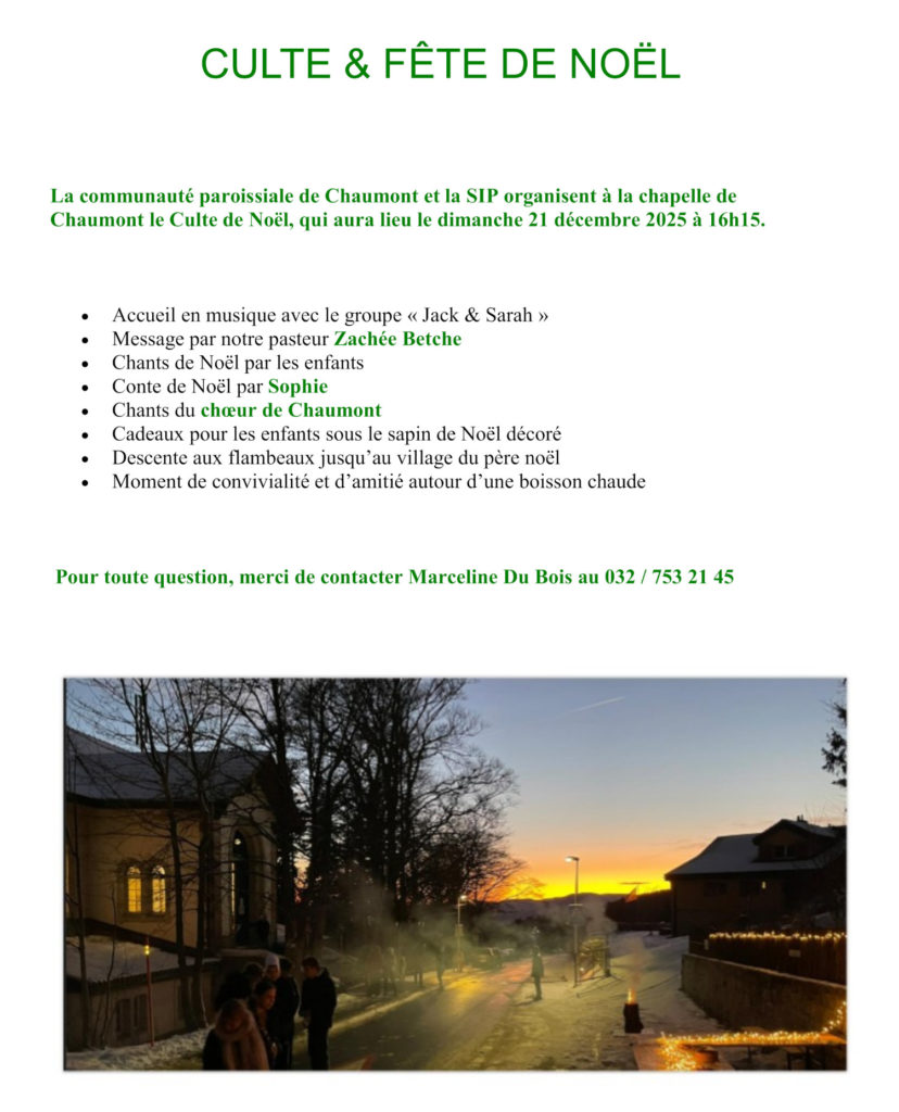 Culte & fête de Noël à Chaumont