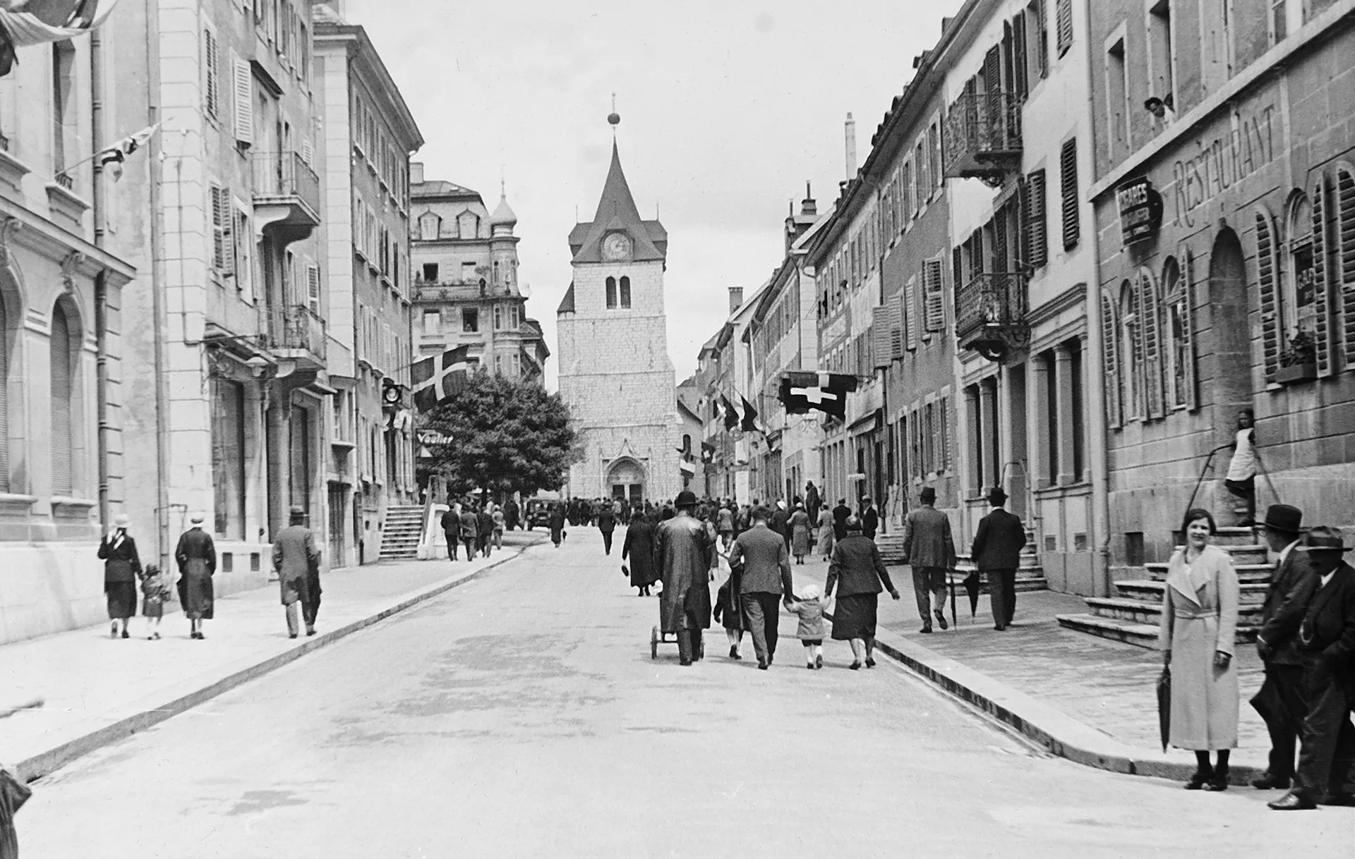 Le temple du Locle en 1934