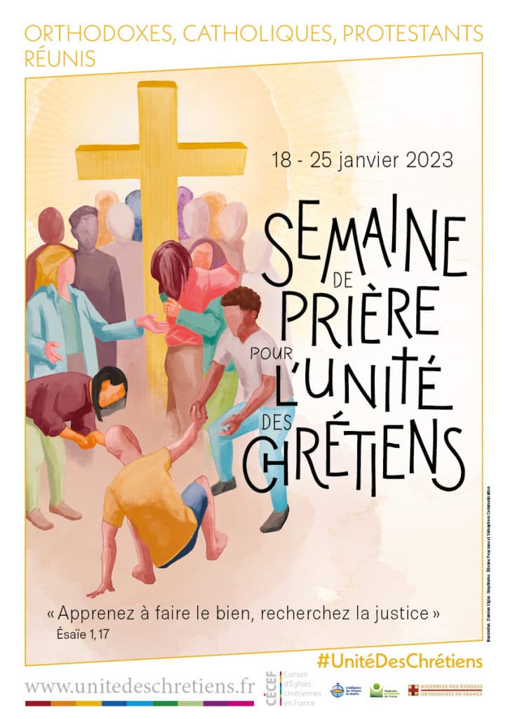 Affiche de la semaine de prière pour l'unité des chrétien·nes 2023